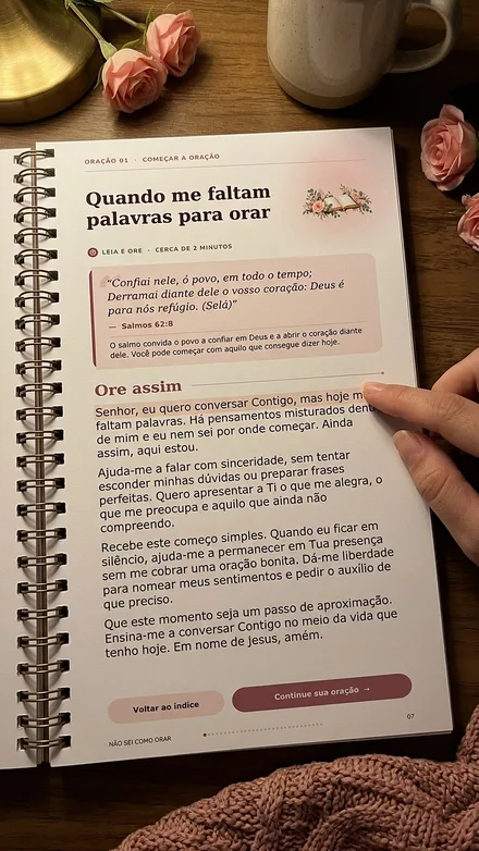 Caderno impresso: oração com versículo