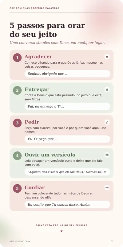 Página do e-book: Ore com Suas Próprias Palavras