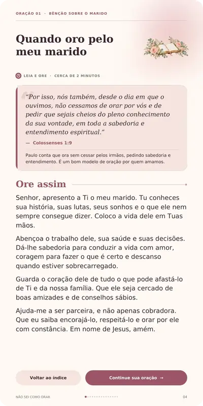Página do e-book: Orações pelo Casamento e pelo Lar